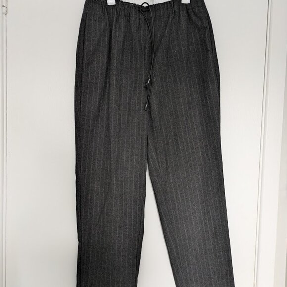 MANGO Straight Striped Trousers Elastic waist and drawstring - Picture 2 of 7